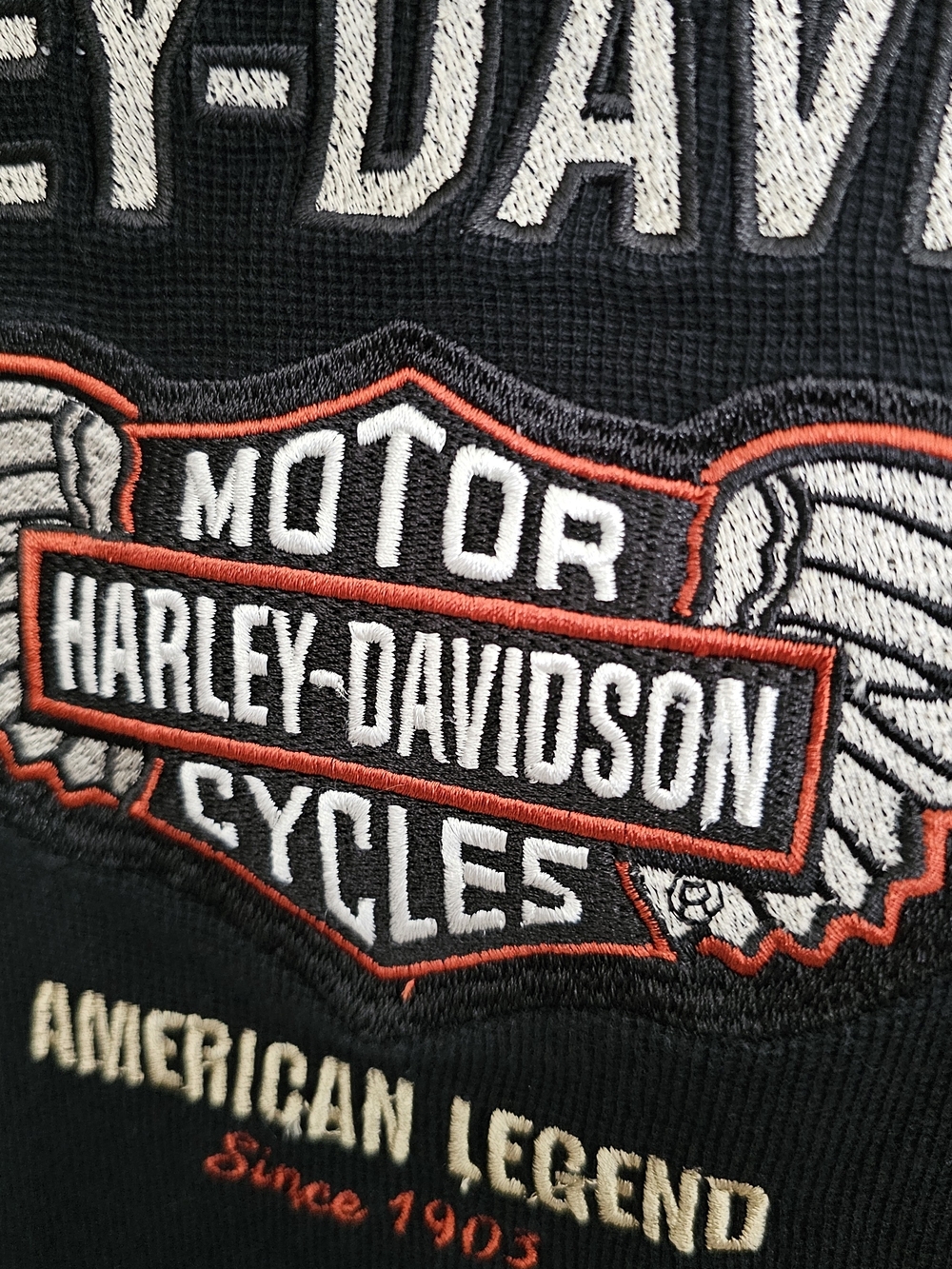 FINAL...Harley-Davidson Men’s Black Henley Long-Sleeve Shirt - Picture 8 of 8